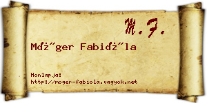 Móger Fabióla névjegykártya